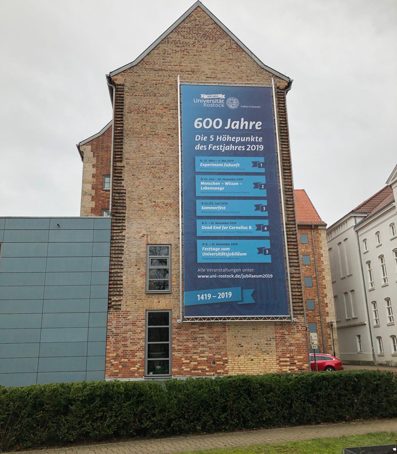 Foto eines Banners an der Universität Rostock